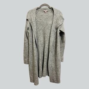 Juicy Couture Y2K Embellished Long Open Cardigan Hoodie Gray Silver Sparkle M